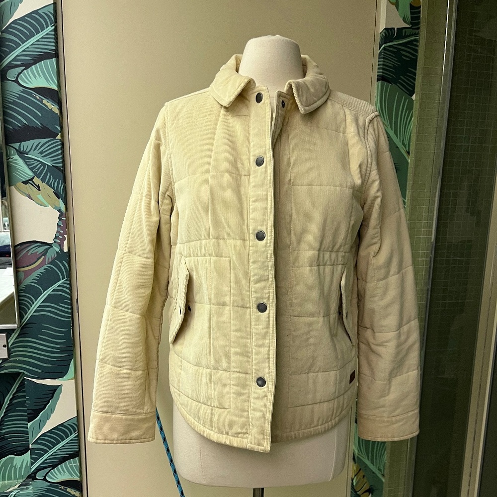 L.L. Bean Cream Quilted Pea Coat